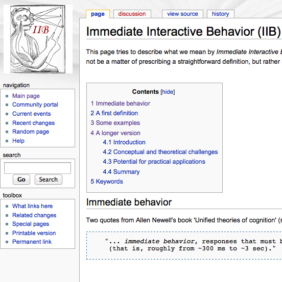 Neth et al. (2007). Immediate interactive behavior (IIB). Wiki on Symposium at CogSci 2007.